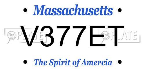 V377ET Massachusetts License Plate