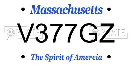 V377GZ Massachusetts License Plate