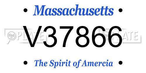 V37866 Massachusetts License Plate