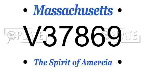 V37869 Massachusetts License Plate