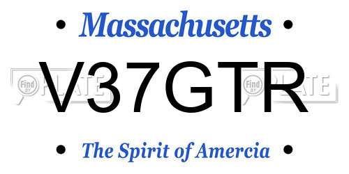 V37GTR Massachusetts License Plate