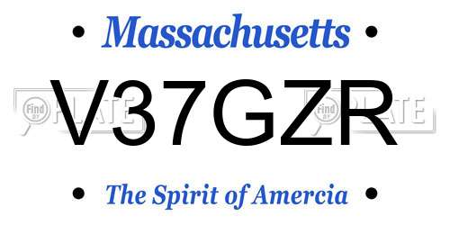 V37GZR Massachusetts License Plate