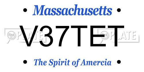 V37TET Massachusetts License Plate