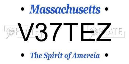 V37TEZ Massachusetts License Plate
