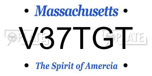 V37TGT Massachusetts License Plate