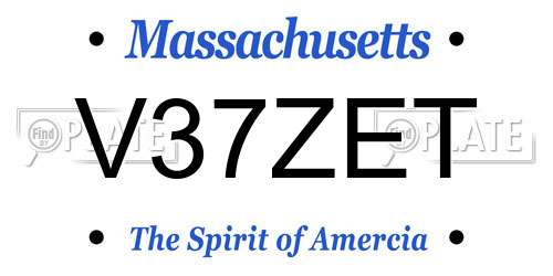 V37ZET Massachusetts License Plate