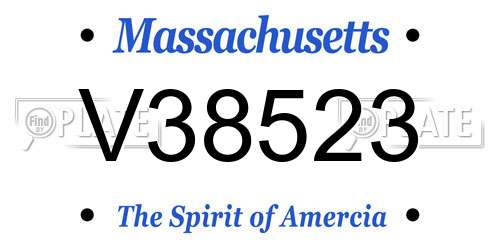 V38523 Massachusetts License Plate