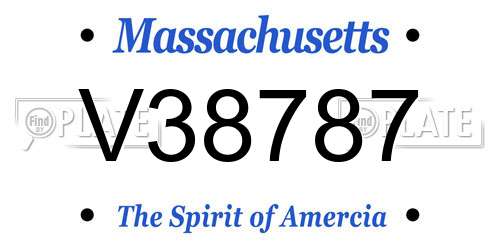 V38787 Massachusetts License Plate