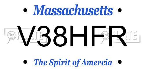 V38HFR Massachusetts License Plate