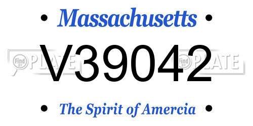 V39042 Massachusetts License Plate