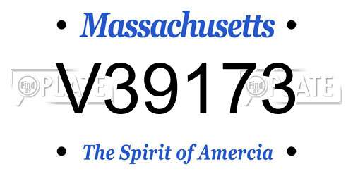 V39173 Massachusetts License Plate