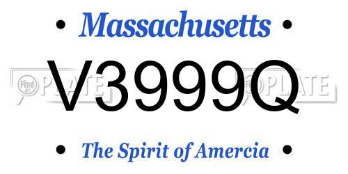 V3999Q Massachusetts License Plate