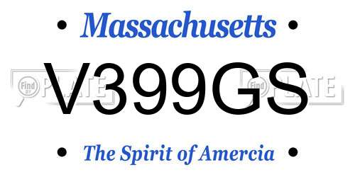 V399GS Massachusetts License Plate