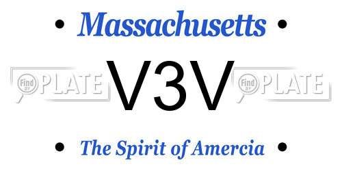 V3V Massachusetts License Plate