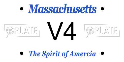 V4 Massachusetts License Plate