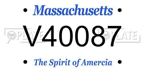 V40087 Massachusetts License Plate