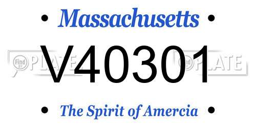 V40301 Massachusetts License Plate