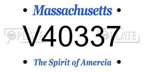 V40337 Massachusetts License Plate