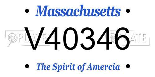 V40346 Massachusetts License Plate