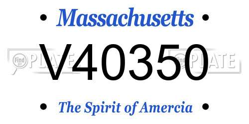V40350 Massachusetts License Plate