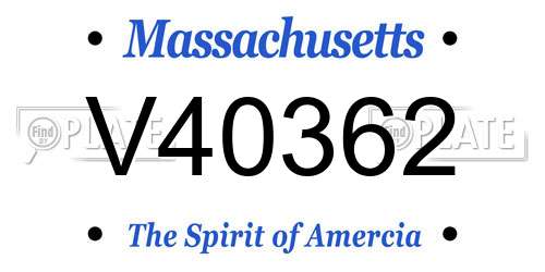V40362 Massachusetts License Plate