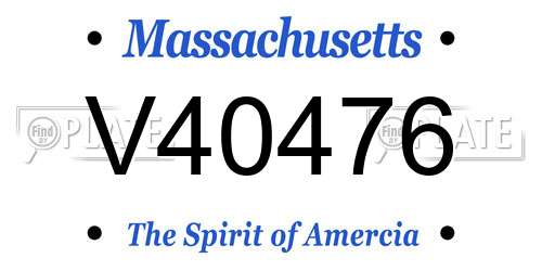 V40476 Massachusetts License Plate