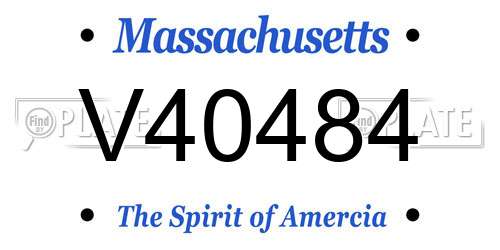 V40484 Massachusetts License Plate