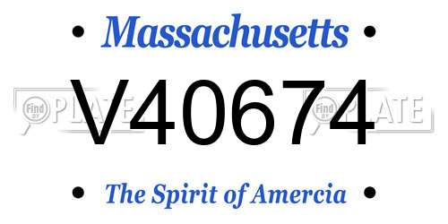 V40674 Massachusetts License Plate