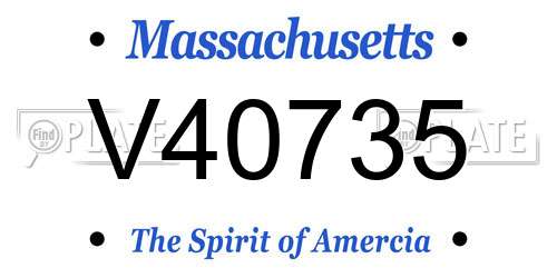 V40735 Massachusetts License Plate