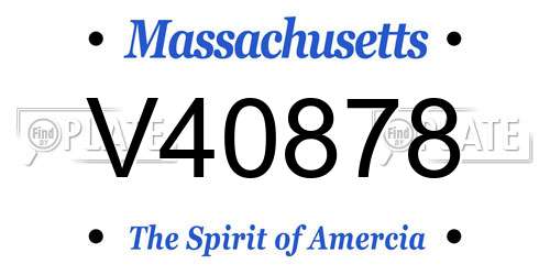 V40878 Massachusetts License Plate