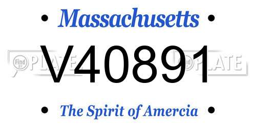 V40891 Massachusetts License Plate