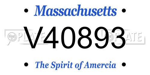 V40893 Massachusetts License Plate