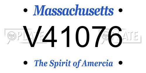V41076 Massachusetts License Plate
