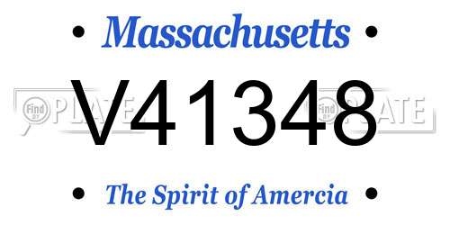 V41348 Massachusetts License Plate