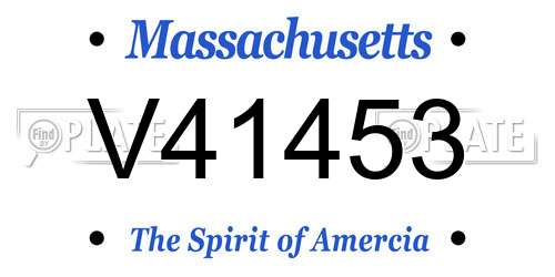 V41453 Massachusetts License Plate