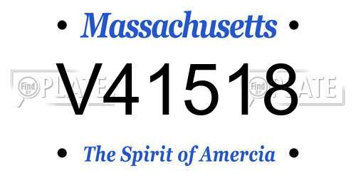 V41518 Massachusetts License Plate