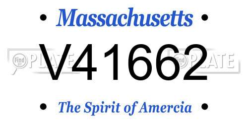 V41662 Massachusetts License Plate