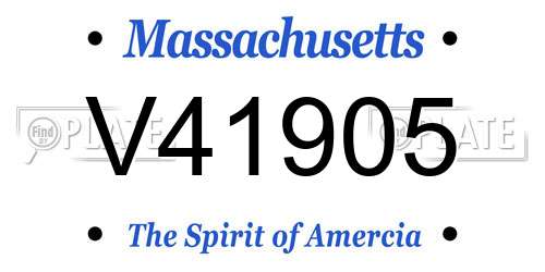 V41905 Massachusetts License Plate