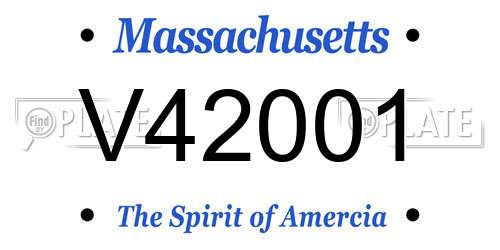 V42001 Massachusetts License Plate