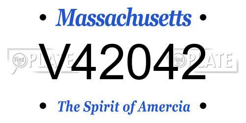 V42042 Massachusetts License Plate