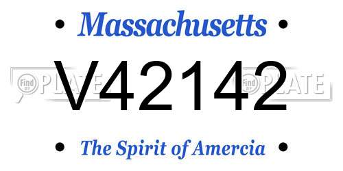 V42142 Massachusetts License Plate