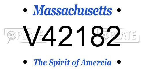 V42182 Massachusetts License Plate