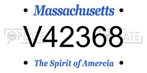 V42368 Massachusetts License Plate