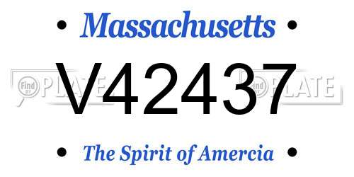 V42437 Massachusetts License Plate