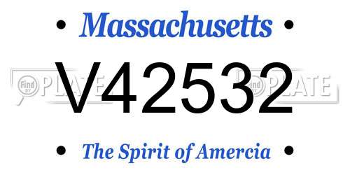 V42532 Massachusetts License Plate
