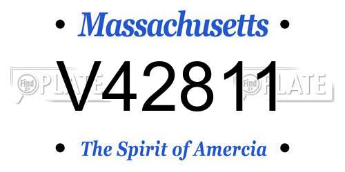 V42811 Massachusetts License Plate