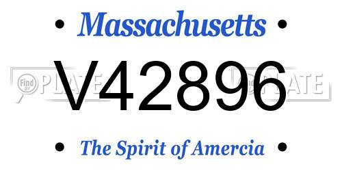 V42896 Massachusetts License Plate