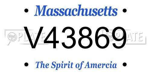 V43869 Massachusetts License Plate