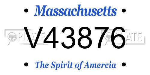 V43876 Massachusetts License Plate