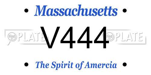 V444 Massachusetts License Plate